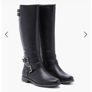 NEW JustFab Black Hally Buckle Boots